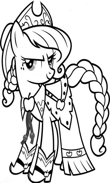 Kolorowanka online: Kolorowanka Applejack w koronie